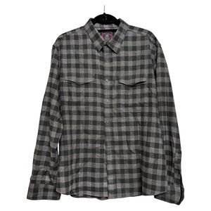 Untuckit Wrinkle-Free Green/gray Plaid Flannel Vigouroux Shirt Sz XL